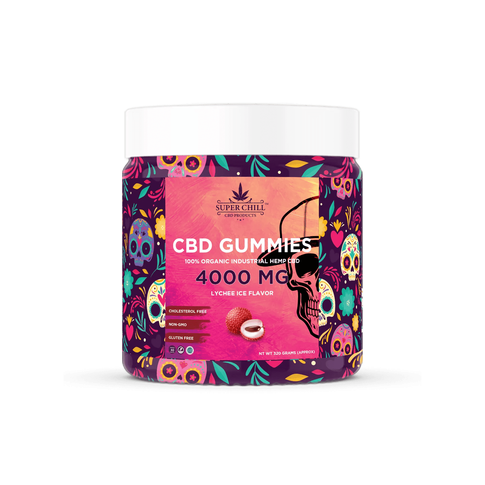 CBD Gummies Jar 4000MG lychee ice flavor