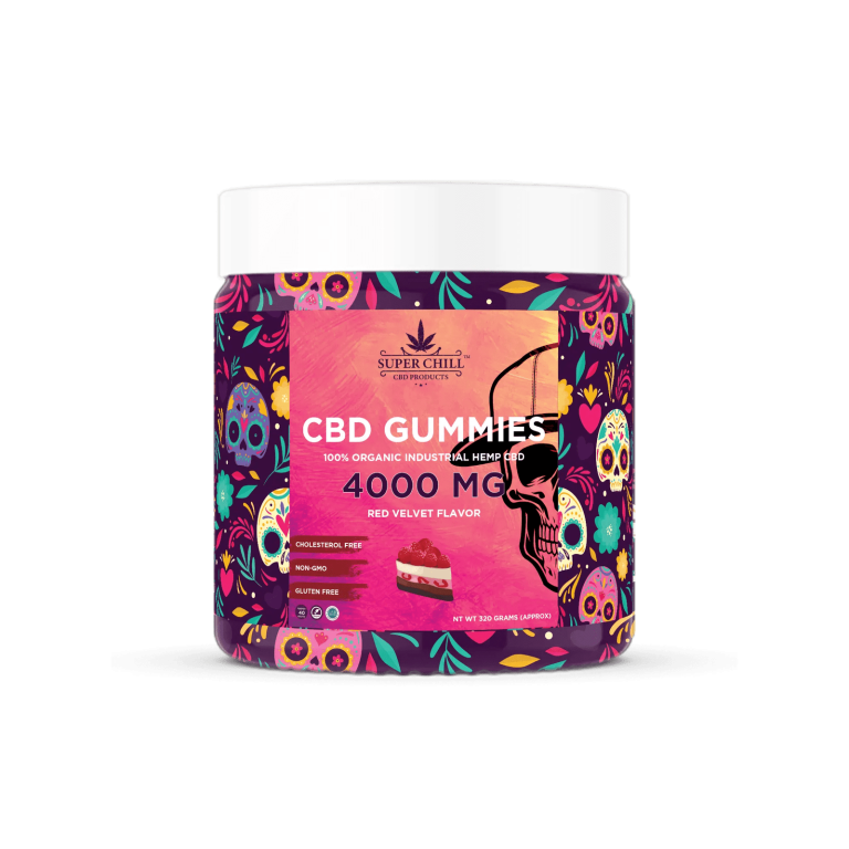 CBD Gummies Jar 4000MG red velvet flavor