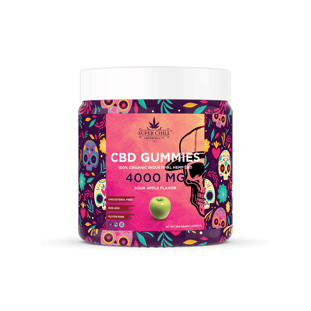 CBD Gummies Jar 4000MG sour apple flavor