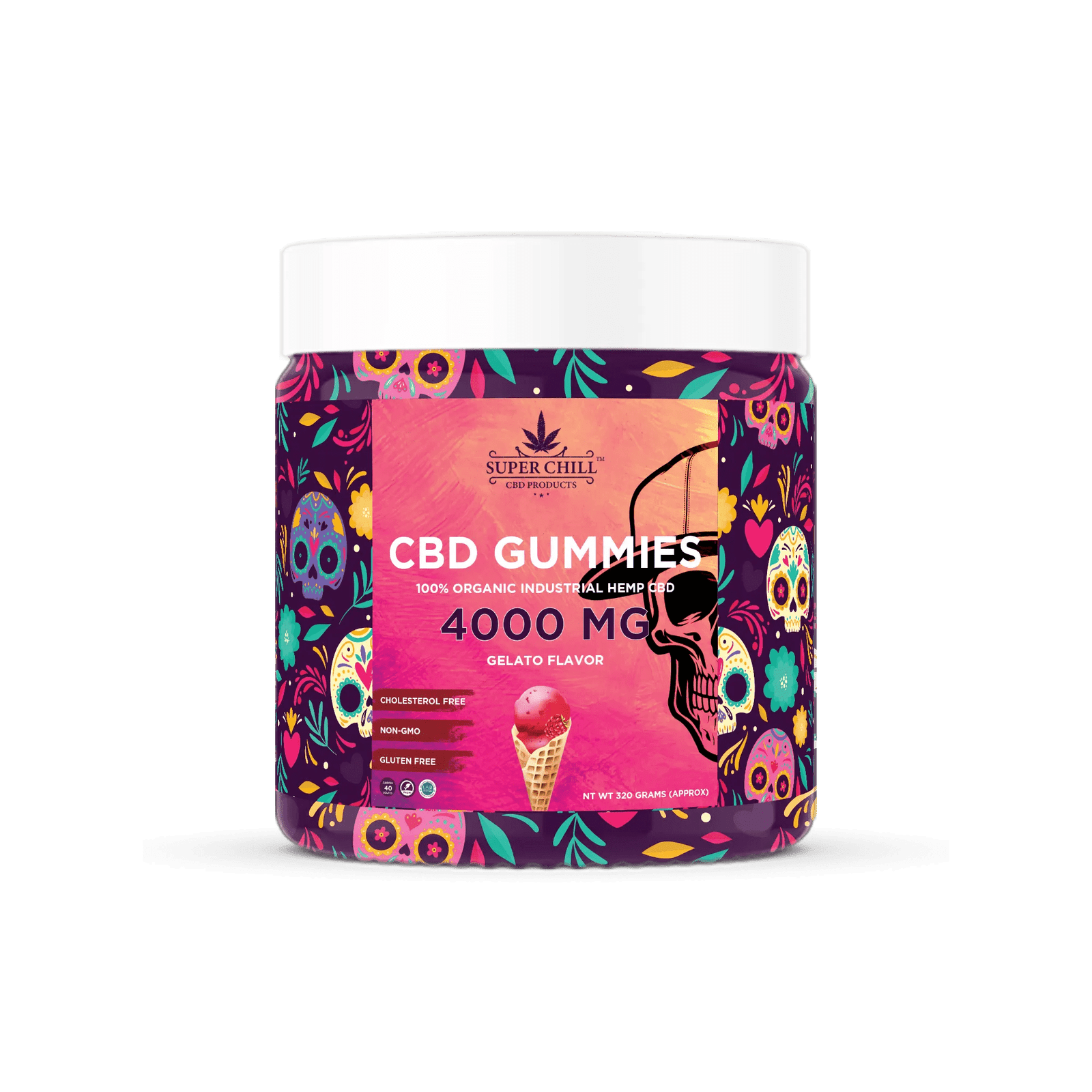 CBD Gummies Jar 4000MG gelato flavor