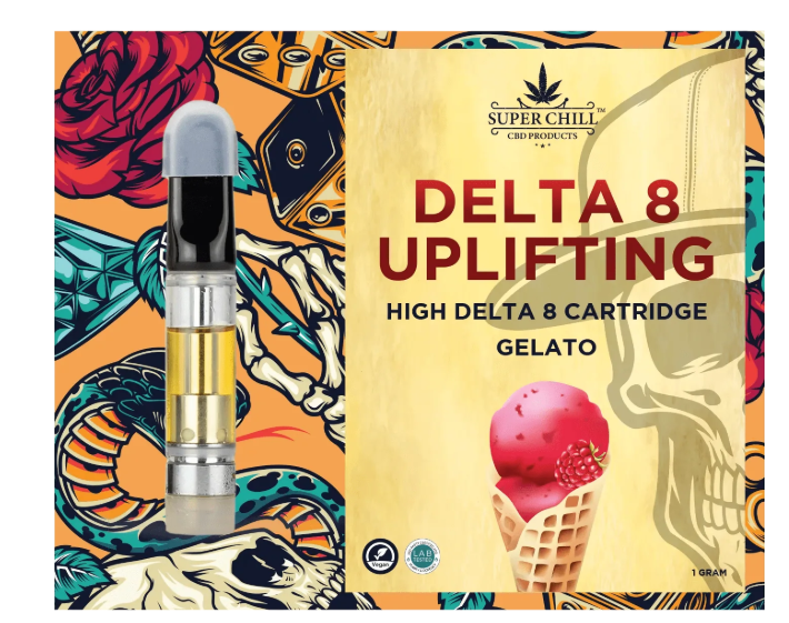 Superchill CBD - Delta 8 Cartridges - 1 ML - 1000 MG Pre-Filled - High Strength - 100% Natural - Made in USA