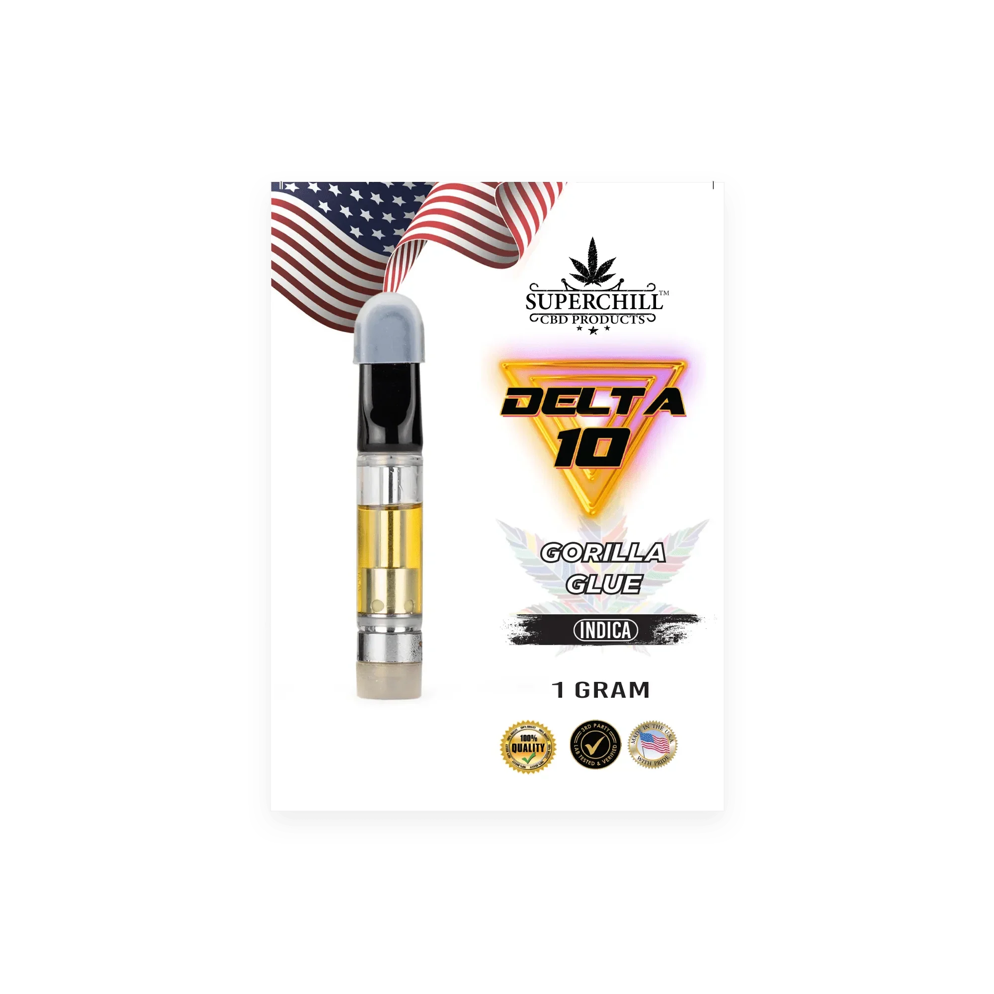 Super Chill CBD - Delta 10 Cartridges - 1 ML - 1000 MG Pre-Filled - High Strength - 100% Natural 